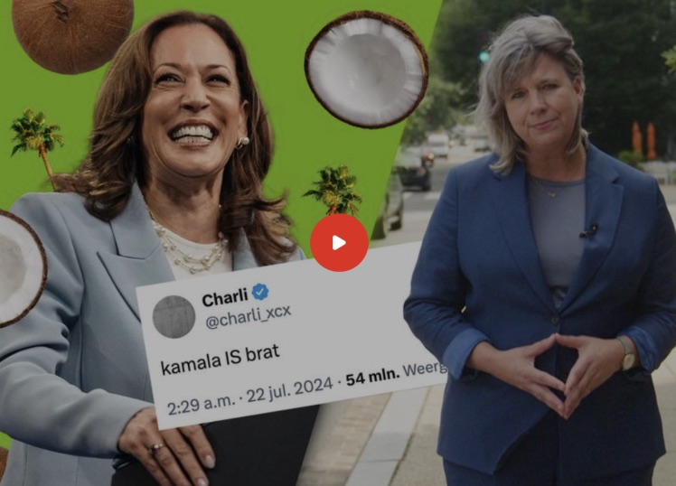 Video still — Kamala Harris campaign reaching young voters, reported for NOS